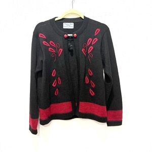 Alpaca Style embroidered‎ alpaca long sleeve Cardigan L
